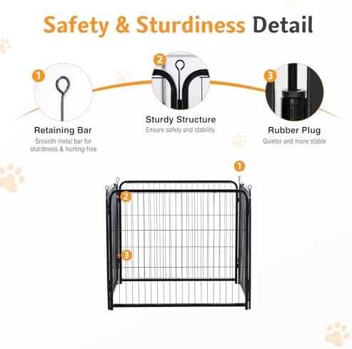 NEWBULIG Dog Playpen Indoor 4 Panels 32 Inch, Metal Outdoor Dog Fence Pen - Image 5