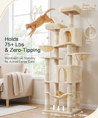 AMHANCIBLE Cat Tree Tower, 70 Inch Heavy Duty Cat Tree - Image 6