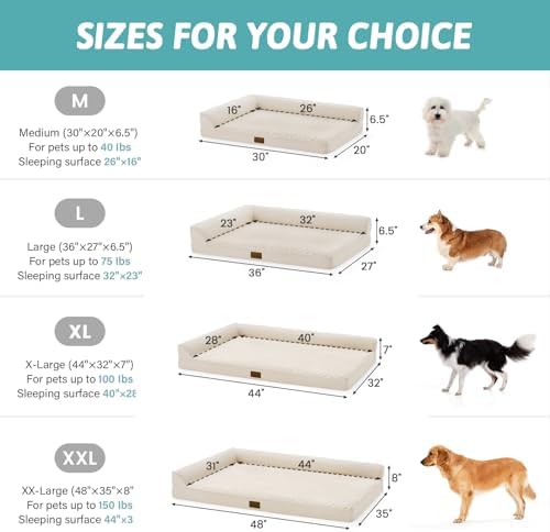 COZY KISS Orthopedic Dog Bed for Large Sized Dogs, L Shaped 36x27 inch - Image 3