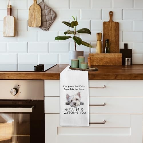Funny Westie Dog Kitchen Towels Decor, West Highland White Terrier Westie Dog - Image 4