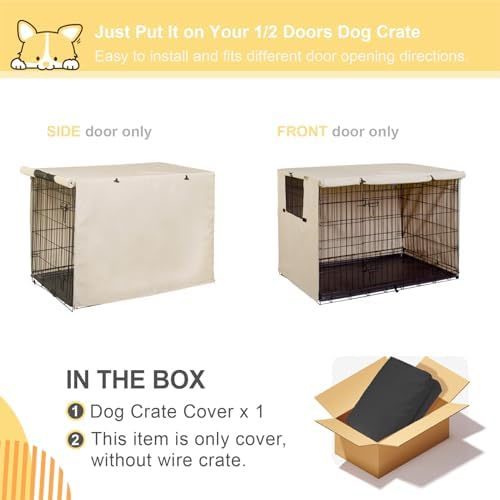 Explore Land Dog Crate Cover, 54 inches, Light Tan - Image 2