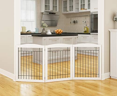 PAWLAND Extra Wide Dog gate for The House, Freestanding Foldable Wire Pet Gate - Image 7