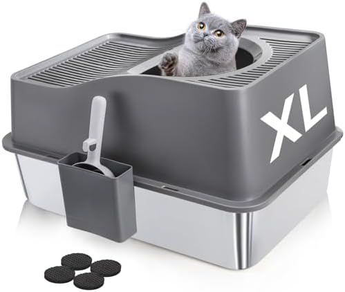 SOUJOY Stainless Steel Cat Litter Box by SOUJOY