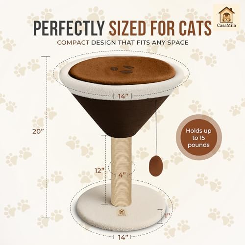 CasaMila Espresso Martini Cat Scratcher 20", Cat Scratching Post, Cat - Image 5