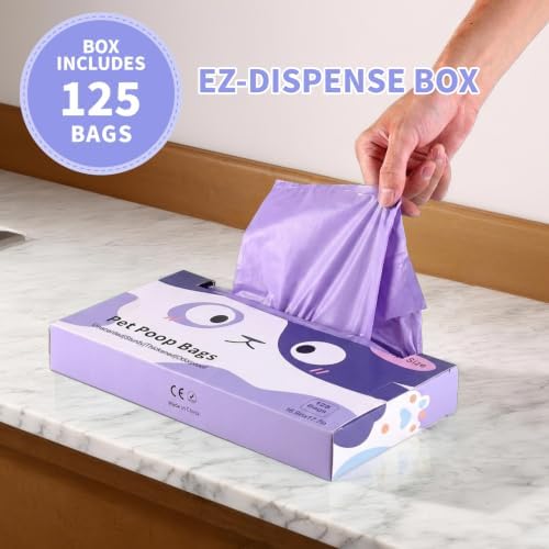125 Pack Large Dog Poop Bags for A&H Swivel Bin Pooper Scooper Purple - Image 6