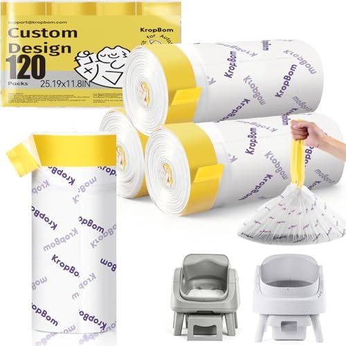 120 Count Cat Litter Box Bags Compatible by KropBom