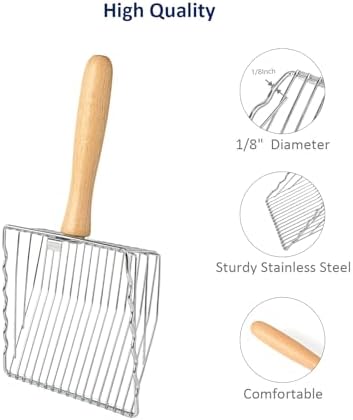 WePet Premium Metal Cat Litter Scoop, 5X Faster Speed Sifter, Heavy Duty Steel - Image 3