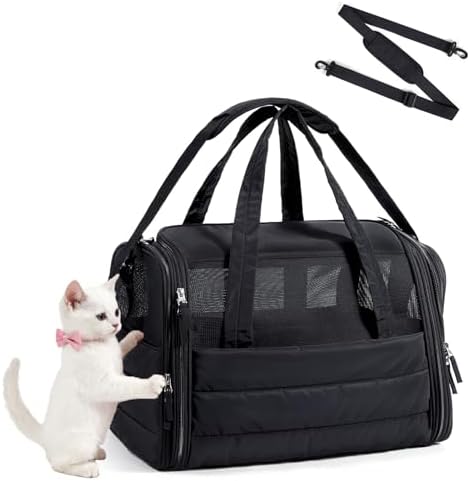 BAGSMART Cat Carrier Soft-Sided Puffy Quilted Collapsible Pet Travel Bag by BAGSMART
