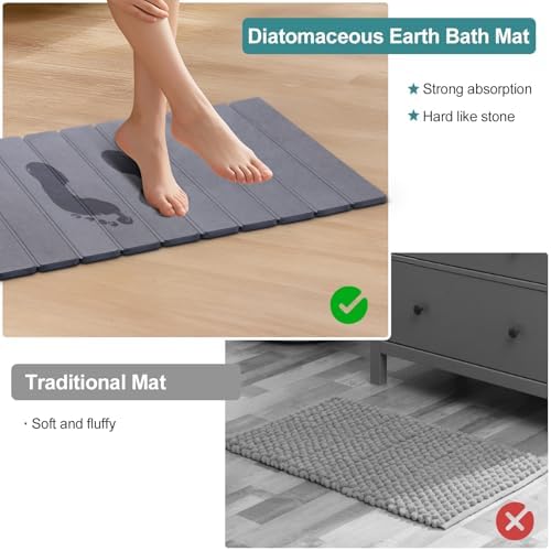 Foldable Stone Bath Mat, Quick-Drying Diatomite Bath Mat - Image 6