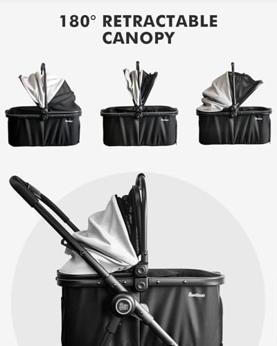 Pet Stroller for Small Dogs and Cats, One-Click Foldable Dog Stroller - Image 4