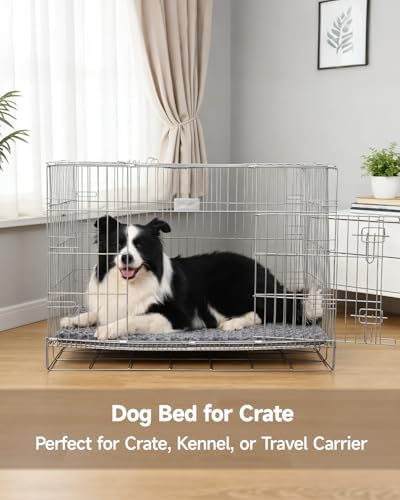 Dog Bed for Crate, High Resilience Foam Pad Mat Bed, Dark Grey - Image 5