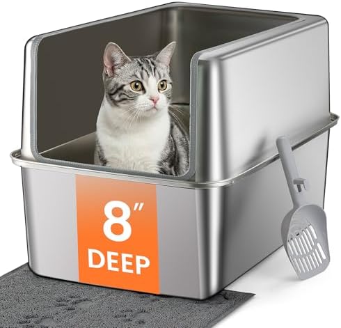 Stainless Steel Litter Box by Aothey