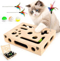 Cat Scratch Puzzle Enrichment Box, Wooden Interactive Toy by UOPON
