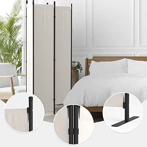 Room Divider, 4 Panel Folding Screen, 88” Portable Separating 3 Feet - Image 2