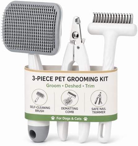 3-Piece Dogs & Cats brush for shedding by cleanan