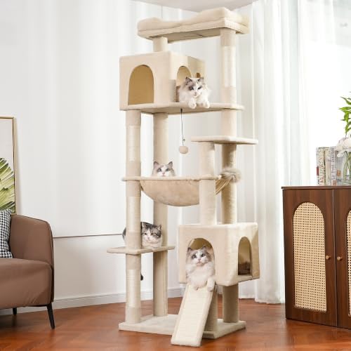 XXL Cat Tree Tower 70”with Oversized Bed, 2 Condos - Image 6