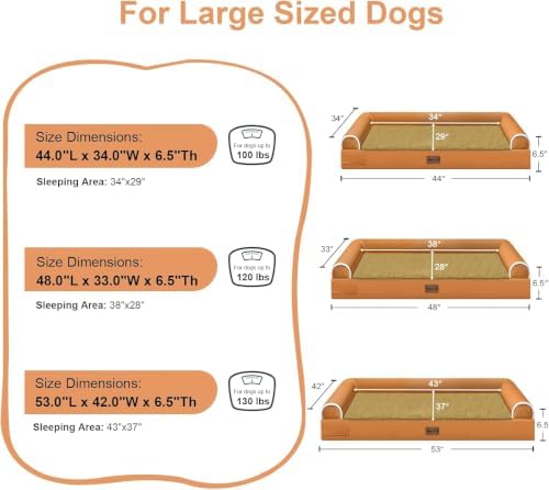 NANUYA Orthopedic Dog Bed for Jumbo Dogs, 53 x 42 Inch - Image 6