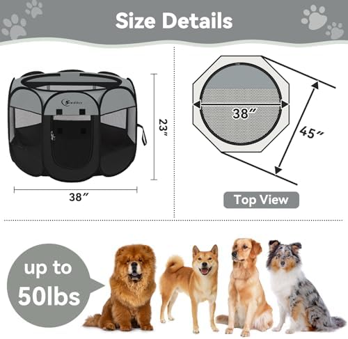 Siedihit Dark Grey Puppy Playpen - Image 3