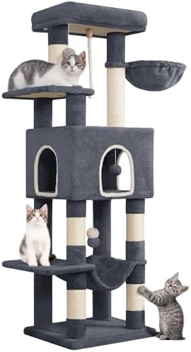 Hzuaneri Cat Tree, 149 cm High, Cat Play Tower, Scratching Post by Hzuaneri