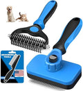 Professional 3PCS Self Cleaning Slicker Brush & Pet Grooming Rake & Flea Comb by Augwind
