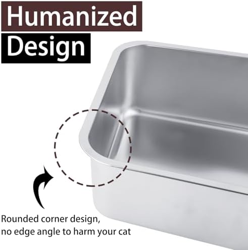 Stainless Steel Cat Litter Box 18"x14"x6" - Image 4