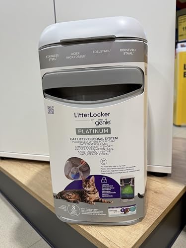 Litter Genie Platinum Cat Litter Disposal Bin. Odour Control. Durable Stainless by LitterGenie
