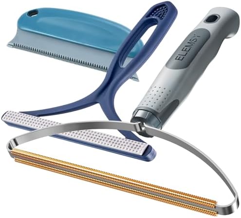 Pet Hair Remover 3-Pack, Reusable Dog & Cat Hair Removal Tools, Lint Shaver by Elemsy