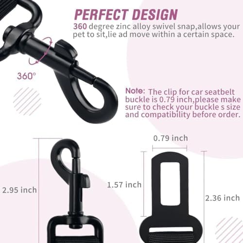 COOYOO Dog Seat Belt, Retractable Dog Car Harness Seat Belt - Image 5
