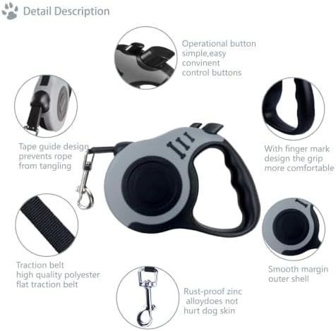 Retractable Dog Leash 10ft, Tangle-Free Expandable Leash - Image 4