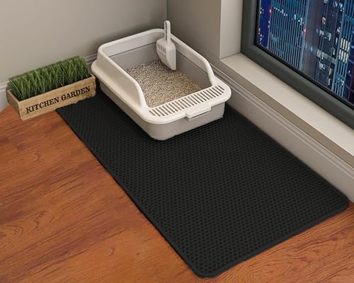 Cat Litter Mat, Double Layer Cat Litter Box Mat by HCY%26WLD