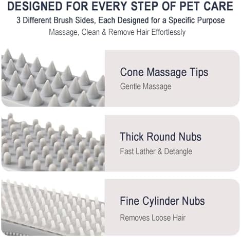 3-in-1 Triangular Dog Bath Brush - Image 2