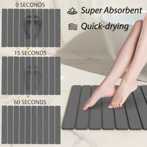 Stone Bath Mat Diatomaceous Earth Shower Mat Non-Slip Super Absorbent - Image 2