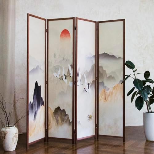 4 Panel Room Divider, 5.6 ft Tall Blackout Folding Privacy Screen - Image 3
