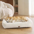 Bedsure ComfyFleece® Cute Dog Bed Medium Large Size Dog Washable，33in Cream by BEDSURE