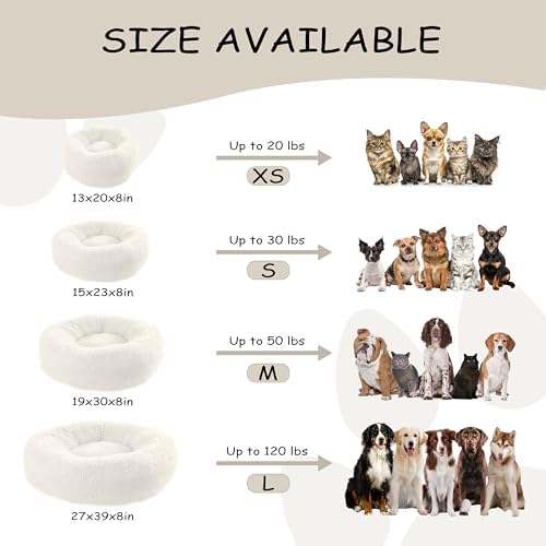 Bunlitent 20 inch Calming Dog Bed, Donut Dog Bed - Image 4