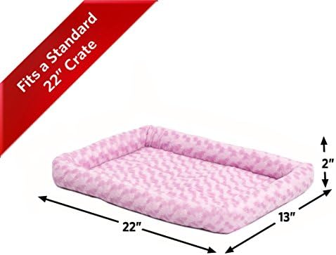 QuietTime by Midwest 22" Dog Crate Bolster Bed, Fashion Pink, Small Breeds - Image 3