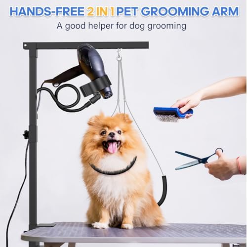 Dog Grooming Arm with Hair Dryer Stand, Adjustable 37'' Dog Grooming Table Arm - Image 4