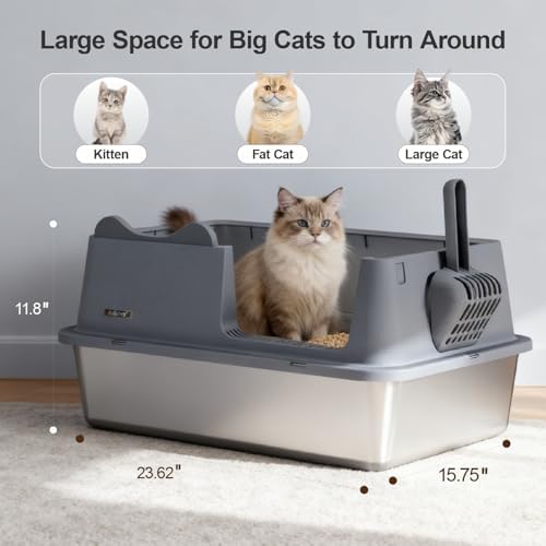 XL Stainless Steel Cat Litter Box - Image 3