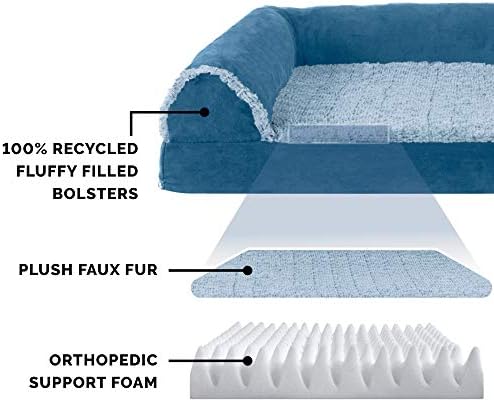 Furhaven Orthopedic Dog Bed for Large/Medium Dogs w/ Removable Bolsters & - Image 4