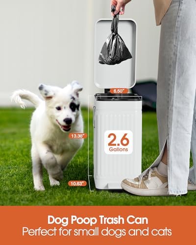 Small Trash Can with Lid, 2.6 Gal Dog Poop Trash Can - Image 4