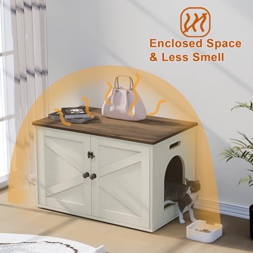 Timberer Cat Litter Box Enclosure, Hidden Litter Box Furniture - Image 6