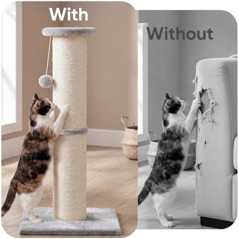PAWSCRAT 32" Tall Cat Scratching Post, 5-Inch Diameter - Image 4