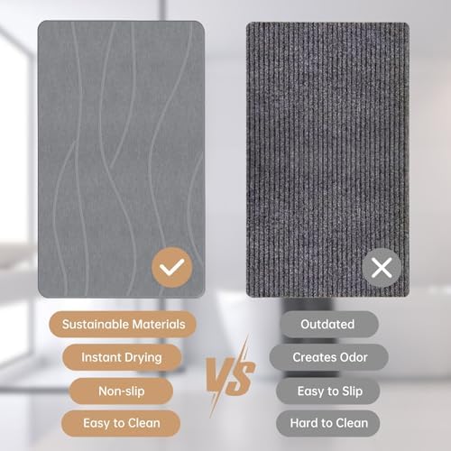 THMINS 2 Pack Extra Large Stone Bath Mat - Image 6