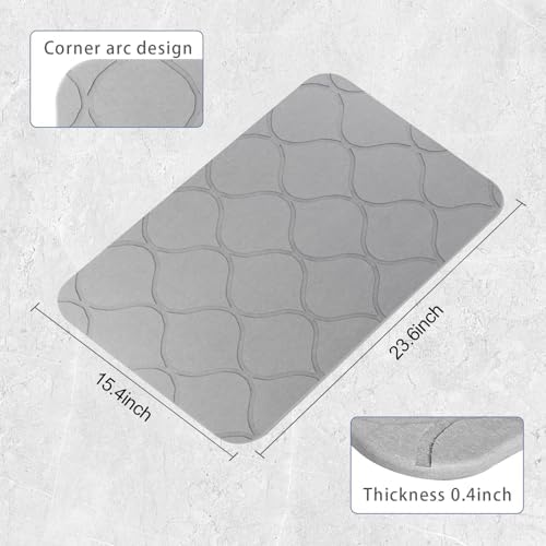Stone Bath Mat Diatomaceous Earth Shower Mat Non-Slip Super Absorbent Quick - Image 2