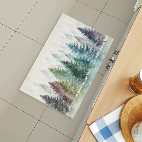 Giwawa Pine Tree Bath Rug Natural Forest Fog Washable Bathtub Mat Non Slip - Image 6