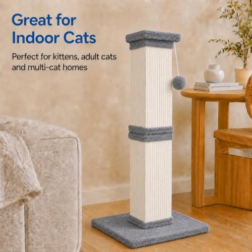 Cat Scratching Post for Indoor Cats, Sisal Cat Scratcherl, 32 Inch - Image 7