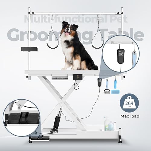 Electric Lift Pet Dog Grooming Table, Upgrade 50 Inch Heavy Duty 9'' -36'' - Image 2