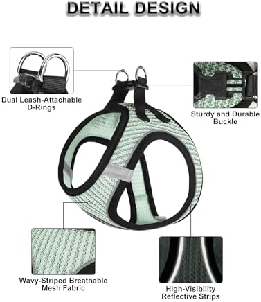 Dog Harness Small Sized and Leash Set, Step in Soft Light Puppy Vest, - Image 2