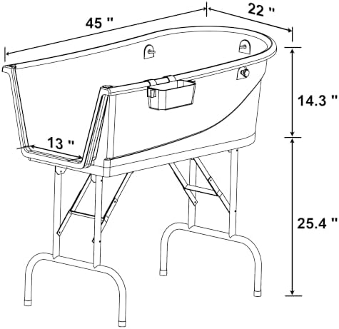 SHELANDY 45" Pet Grooming Bathtub Dog Wash Station | Heavy Duty Bathing Tub - Image 2