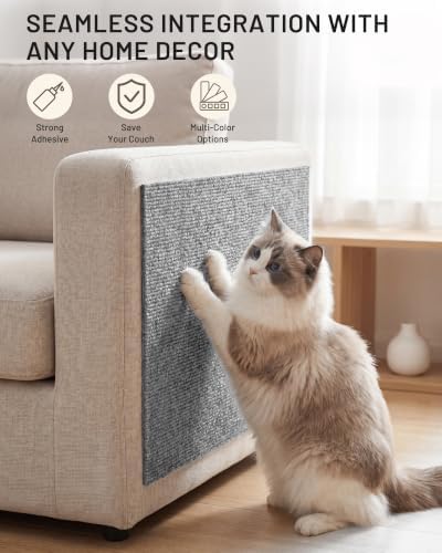Cat Couch Scratcher for Furniture Protection, Self-Adhesive Cat Scratching Mat - Image 2